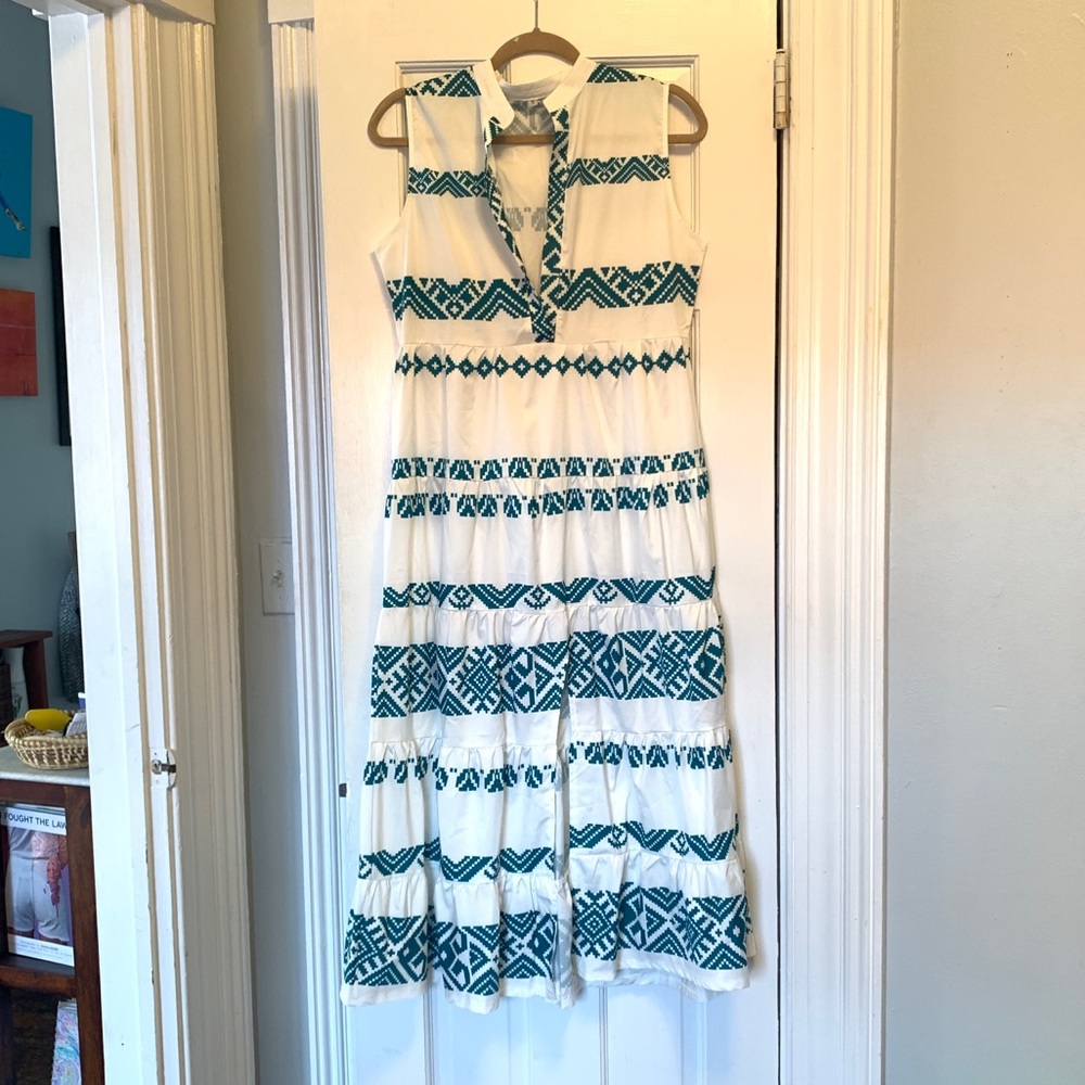 Tribal Maxi Dress with front slit